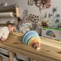 TOOKY TOY Pastel Puzzle Wooden Montessori Rainbow Blocks