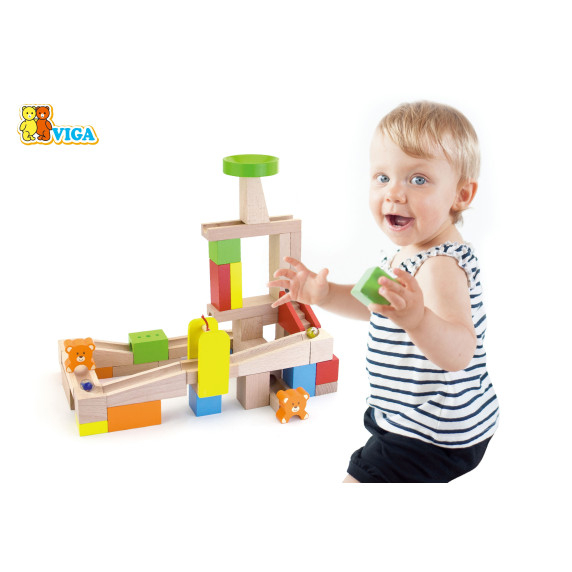 VIGA Wooden Ball Track 49 Pieces