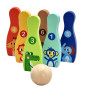 TOOKY TOY Wooden Bowling for Children 6 pcs + Ball