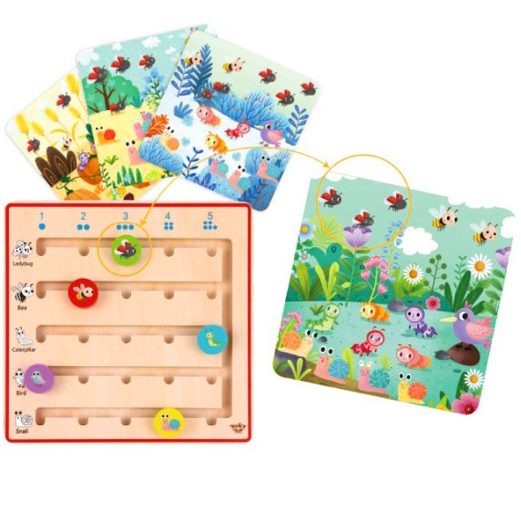 TOOKY TOY Wooden Learning to Count Animals Game