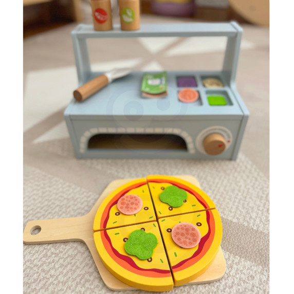 TOOKY TOY Pizzeria Wooden Pizza Oven Accessories