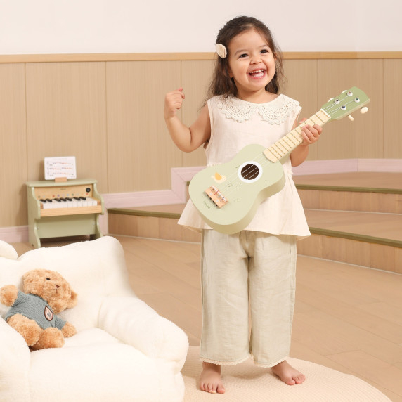Viga Wooden Ukulele Guitar for Kids Green with Musical Notes