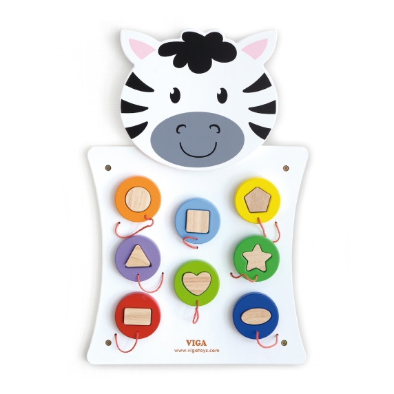 VIGA Wooden Zebra Manipulative Board FSC Montessori Certificate
