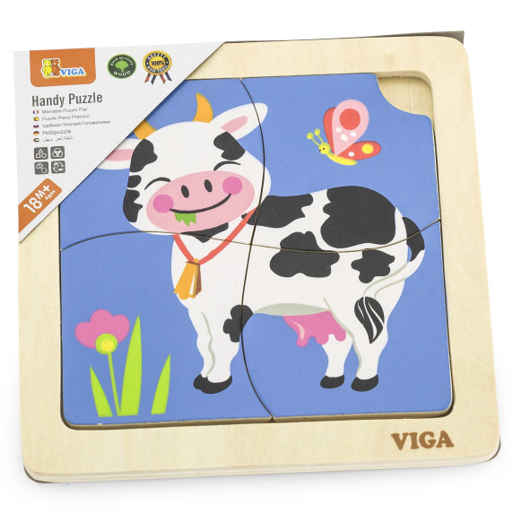 VIGA Handy Wooden Cow Puzzle