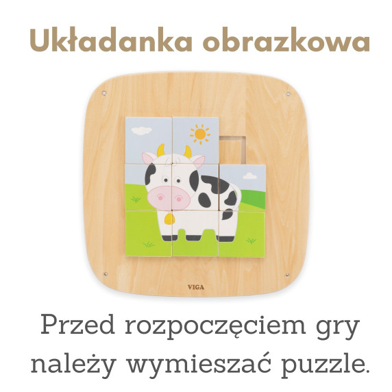 VIGA Wooden Manipulative Board Sensory Picture Puzzle