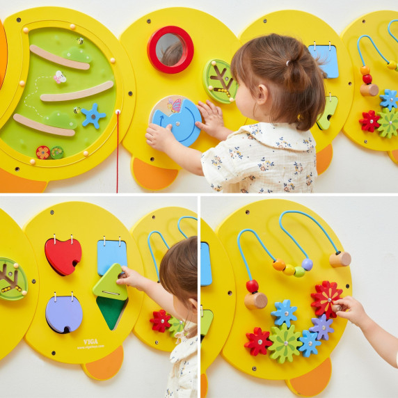 VIGA Large Wooden Caterpillar Activity Board