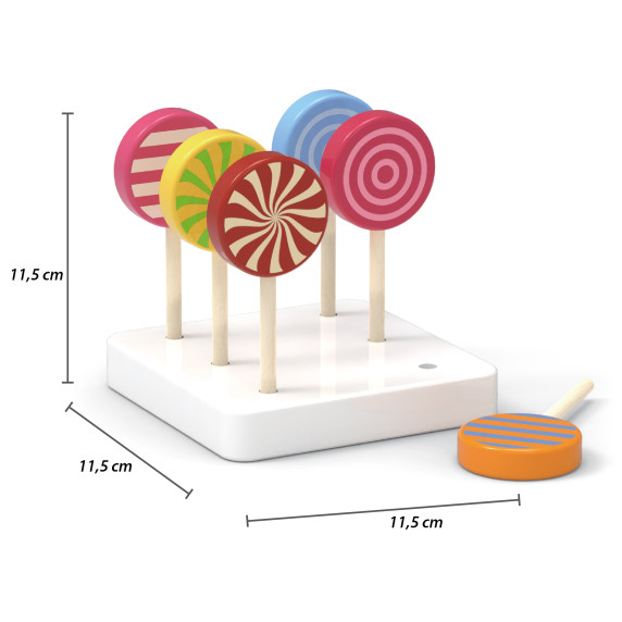 VIGA Wooden Colorful Lollipops Set of 6