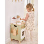 VIGA PolarB Large Wooden Kitchen with Folding Countertop + Curtain Cabinet