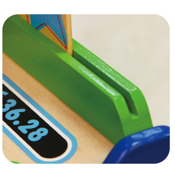VIGA Wooden Cash Register with Montessori Scanner Accessories