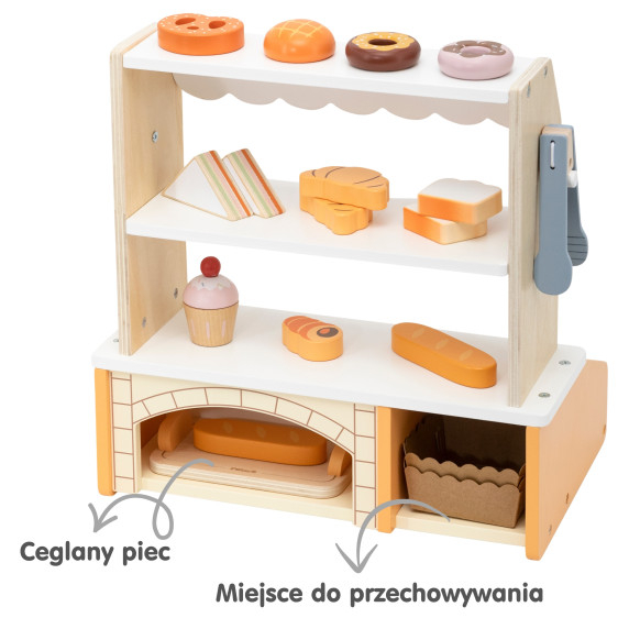 VIGA Wooden Mini Bakery Shop Baked Goods Stand 16 pcs.