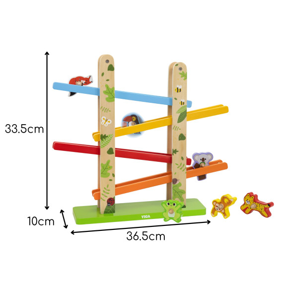 VIGA Wooden Slide for Animals Jungle 7 pcs.