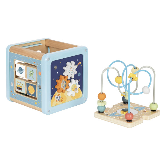 TOOKY TOY Wooden Activity Cube Space Sorter Maze
