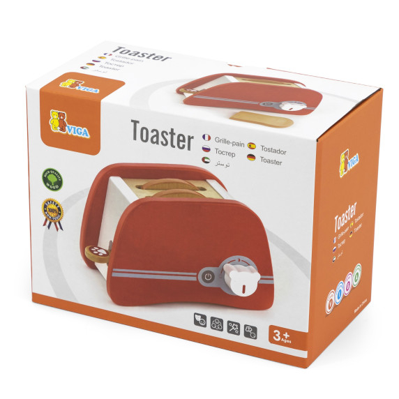 VIGA Wooden Kitchen Toaster For Children Household Appliances FSC Certificate