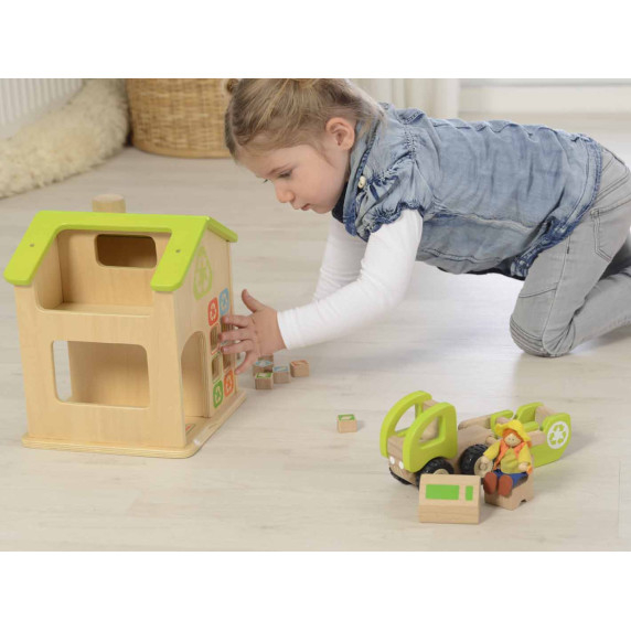 MASTERKIDZ Garbage Sorting and Recycling Station Wooden Model