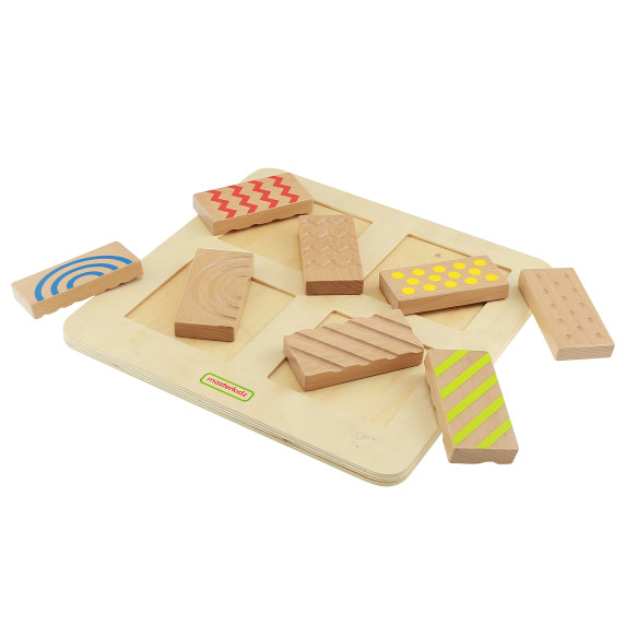MASTERKIDZ Montessori Double-Sided Tactile Visual Puzzle Blocks