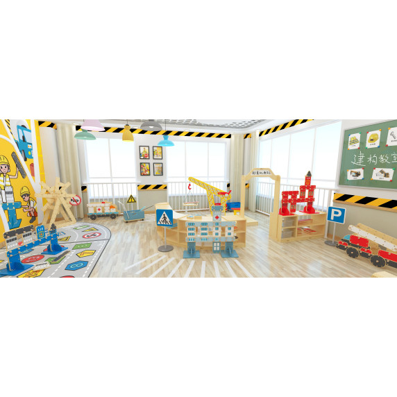 CLASSIC WORLD EDU Huge Wooden Construction Blocks Set Hospital Church Tower 97 pcs.