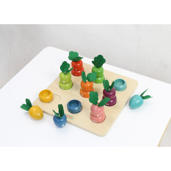 MASTERKIDZ Montessori Vegetables Educational Board Learning Numbers and Colors