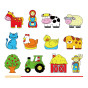 VIGA Wooden Intertwining Blocks Montessori Threading Farm