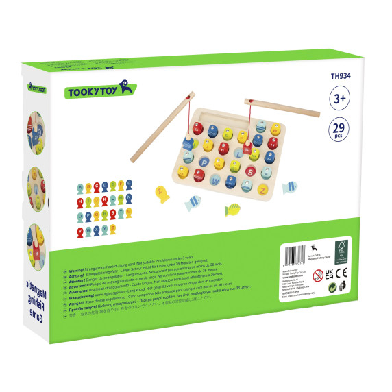 Tooky Toy Wooden Game Fishing Learning Letters 29 pcs.