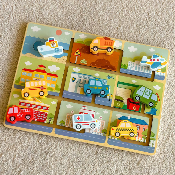 TOOKY TOY Wooden Maze Vehicles Puzzle