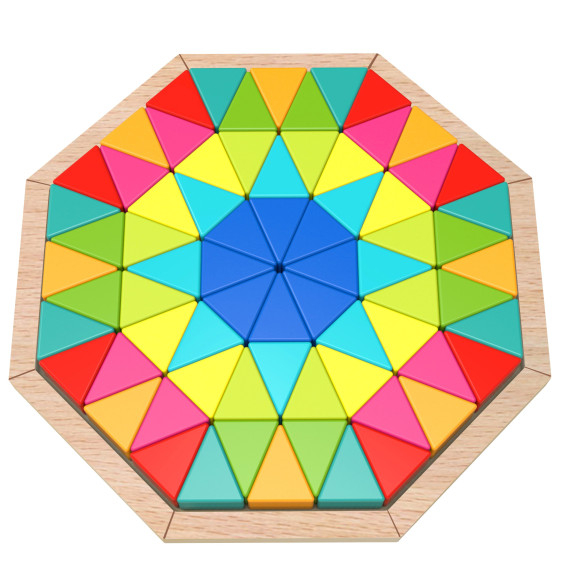 TOOKY TOY Octagonal Puzzle Wooden Mosaic Educational (73 pcs.)