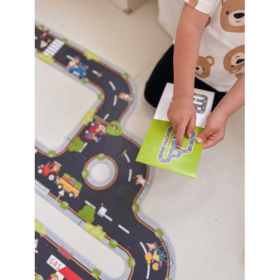 TOOKY TOY Road Puzzle for Children Highway Model 21 pieces FSC Certificate