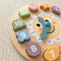 TOOKY TOY Wooden Clock Educational Toy Learning Time Shapes