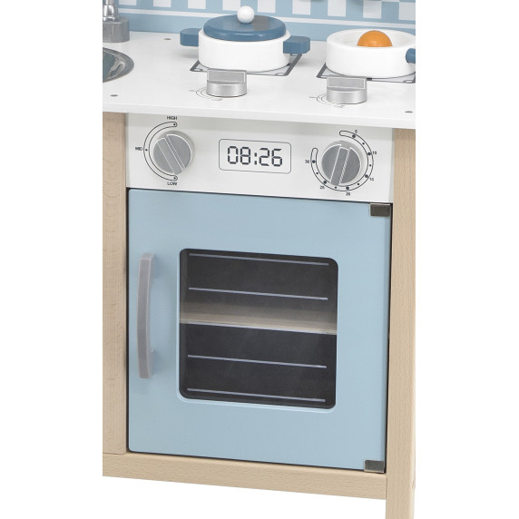 VIGA PolarB Wooden Kitchen with Accessories Silver - Blue