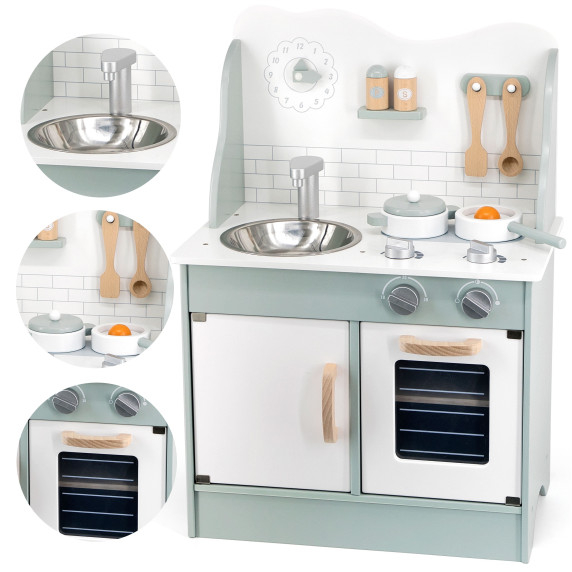 VIGA PolarB Wooden Kitchen with Eco Green Accessories