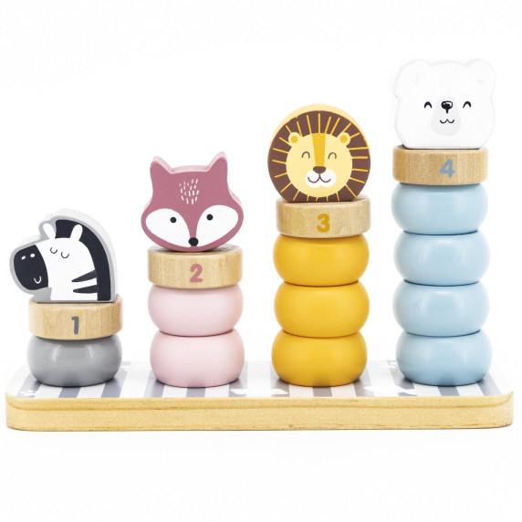 VIGA PolarB Wooden Educational Puzzle with Montessori Animals