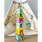 TOOKY TOY Wooden Blocks Educational Puzzle + 6 Play Figures 12 pcs.