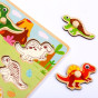 TOOKY TOY Wooden Montessori Puzzle Dinosaurs Shapes Puzzle