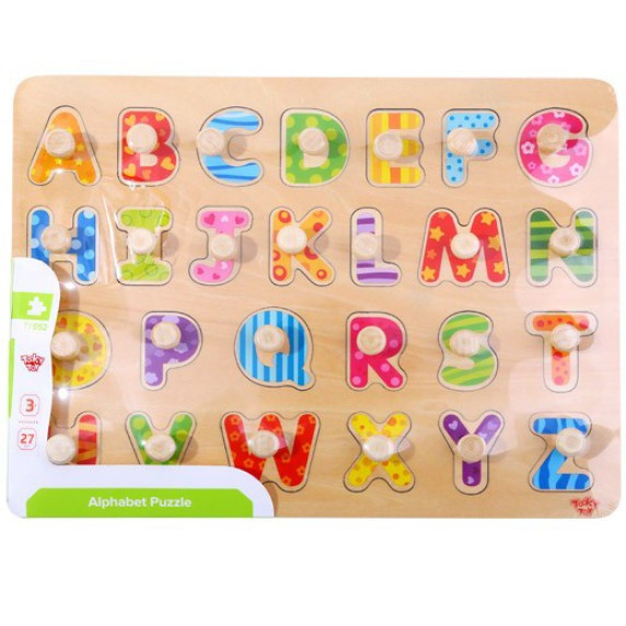 TOOKY TOY Puzzle Montessori Alphabet Puzzle with Pins