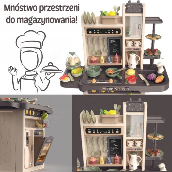 WOOPIE Interactive Kitchen with Steam Faucet with Water Circulation Effects 88 pcs.
