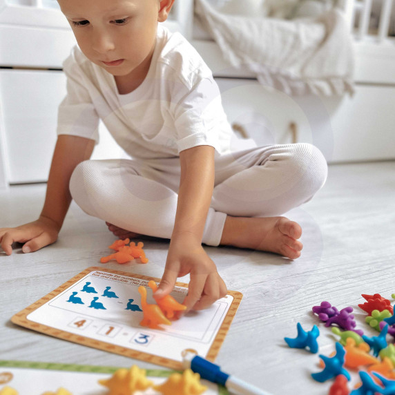 WOOPIE Montessori Educational Set Learning to Count Dinosaurs Sorter 95 pcs.