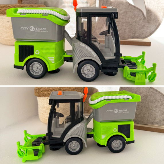 WOOPIE City Sweeper 1:16 Green Sound and Light Effects