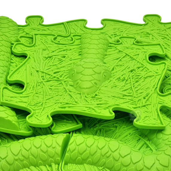 WOOPIE Sensory Mat Orthopedic Puzzle Snake Green 6 pcs.