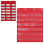 MASTERKIDZ Fabric Hanging Sheet with Pockets for Flashcards and Pictures Red
