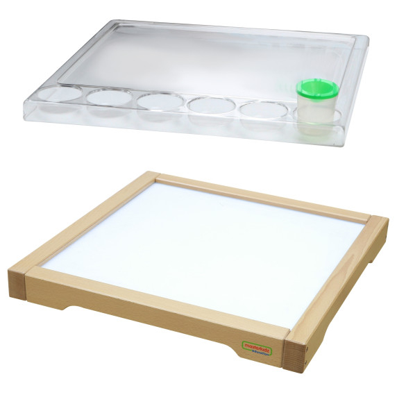 MASTERKIDZ Sensory Frame - LED Panel + Transparent Painting Tray