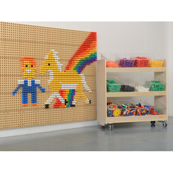 MASTERKIDZ Shelf on Wheels - 3 Shelves for STEM Board Accessories 800H x 800L