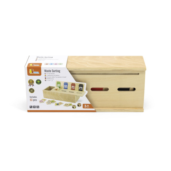 VIGA Puzzle Wooden educational game for learning how to sort waste