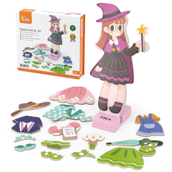VIGA Wooden Magnetic Educational Dress Up Puzzle