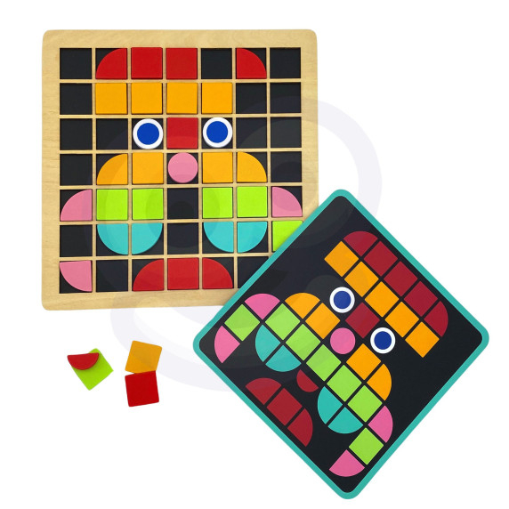 TOOKY TOY Wooden Mosaic Montessori Puzzle