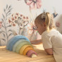 TOOKY TOY Pastel Puzzle Wooden Montessori Rainbow Blocks