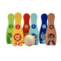 TOOKY TOY Wooden Bowling for Children 6 pcs + Ball