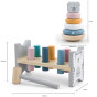 VIGA PolarB Set Wooden Pyramid + Polar Bear Hammer Punch Montessori