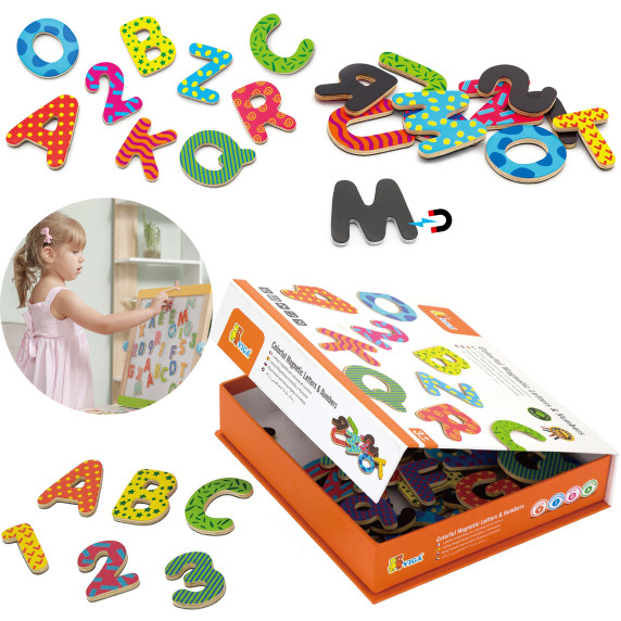 VIGA Wooden Magnetic Set Letters and Numbers