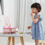 VIGA Wooden Pink Makeup Table with Mirror + Accessories