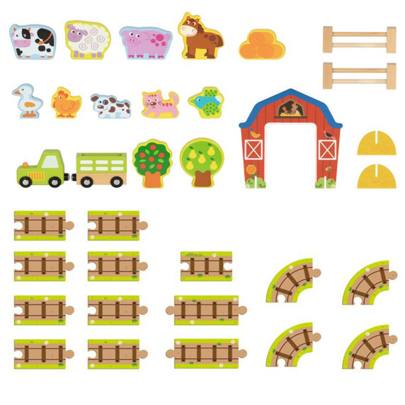 TOOKY TOY Wooden Farm in a Suitcase Figures Vehicles