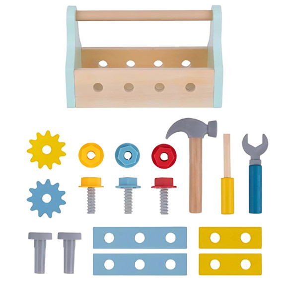TOOKY TOY Wooden Tool Box Set 18 pcs.